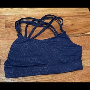 Sweat and Milk navy cheetah nursing and pumping sports bra - size medium